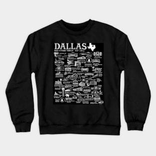 Dallas Texas Map Crewneck Sweatshirt